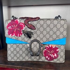 Authentic Gucci Large Dionysus Embroidered Shoulder Bag